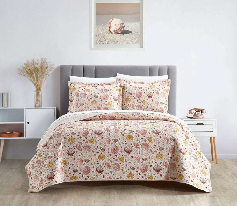 Quilt Set * | Limited Edition New York & Company Bali 3 Piece Quilt Set Pink