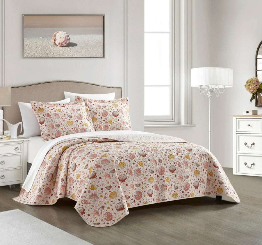 Quilt Set * | Limited Edition New York & Company Bali 3 Piece Quilt Set Pink