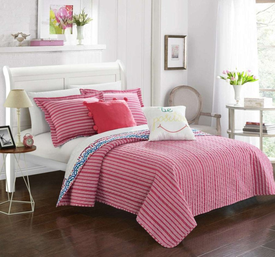 Quilt Set * | Discount Sale Tristan Quilt Set Fuschia