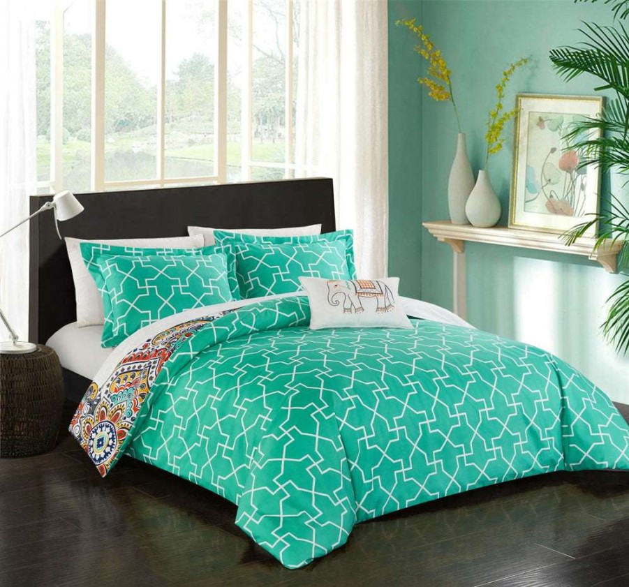 Duvet Set * | For Sale Karen Duvet Cover Set Aqua