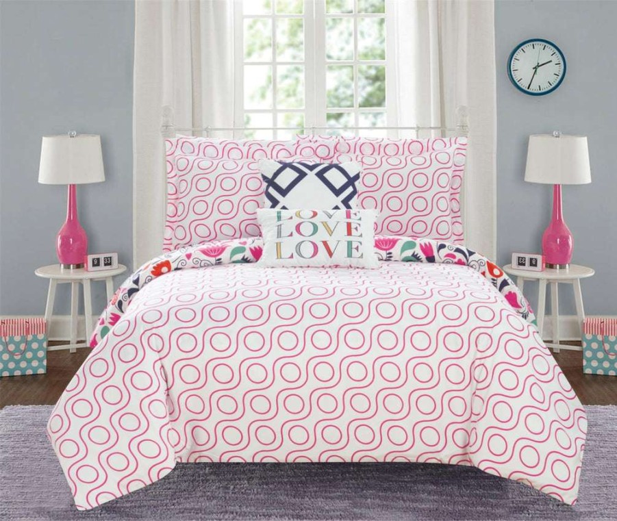 Comforter Set * | Great Reduction In Price Tulip Comforter Set Pink