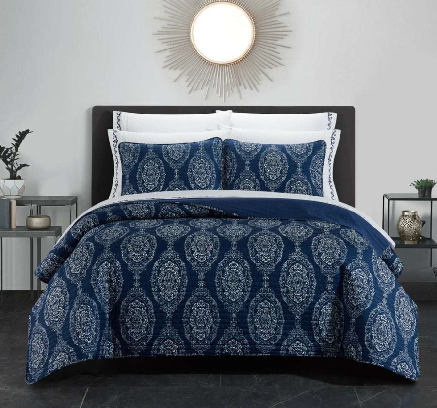 Quilt Set * | Discounts Verona Quilt Set Navy Blue