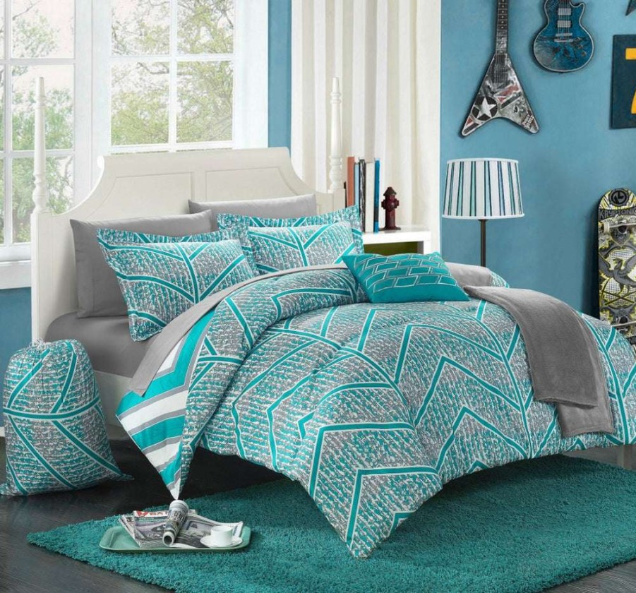 Comforter Set * | Discounts Online Laredo Comforter Set Aqua