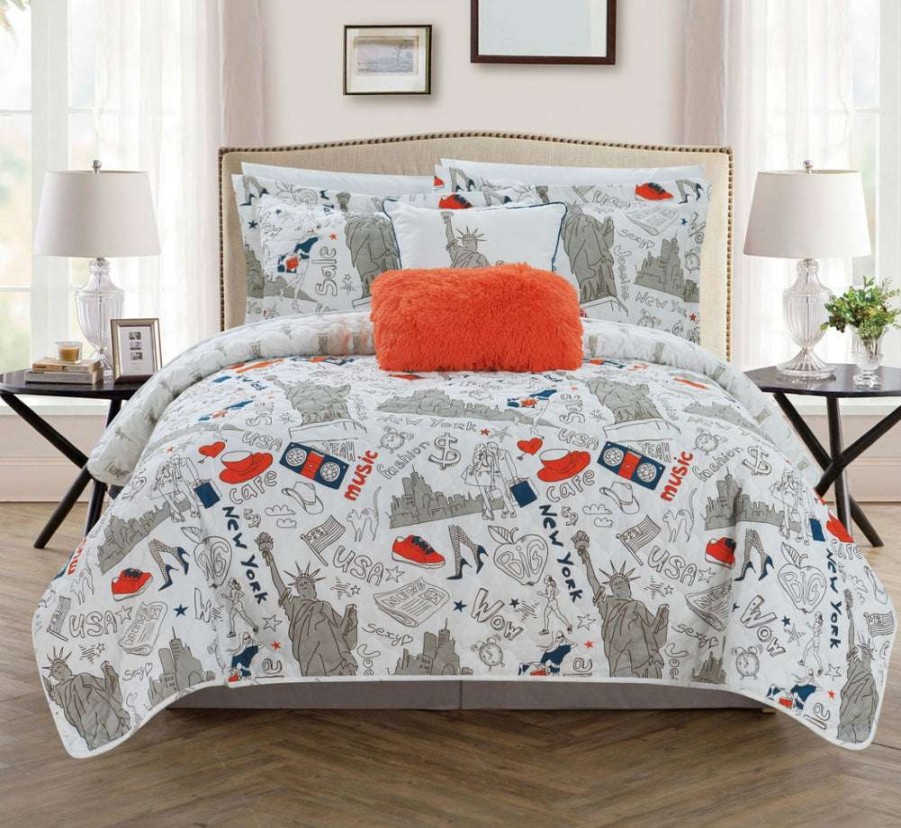 Quilt Set * | 50% Off New York Quilt Set