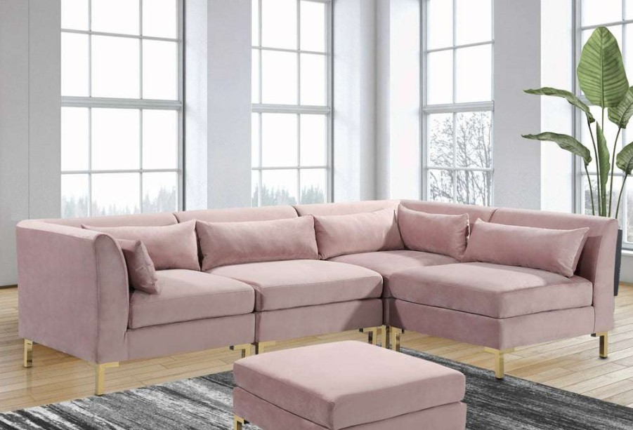 Sofa * | Promotion Girardi Modular Sectional Sofa Pink