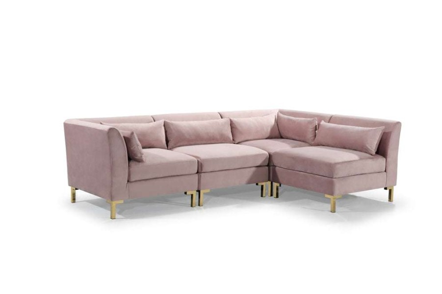 Sofa * | Promotion Girardi Modular Sectional Sofa Pink