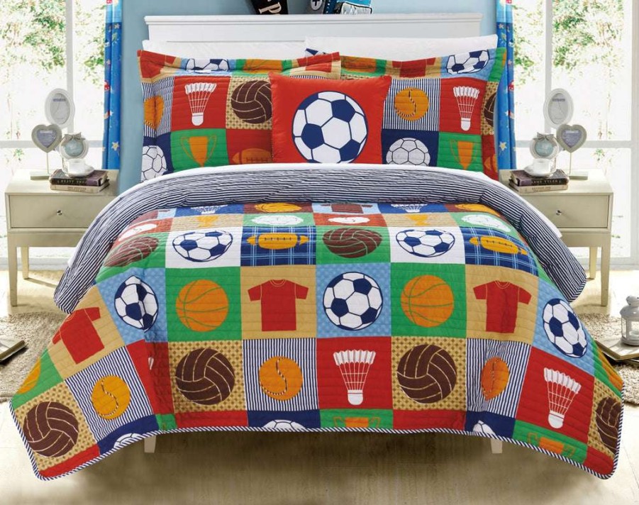 Quilt Set * | With A Discount 50% Classic Sport Quilt Set Multi Color