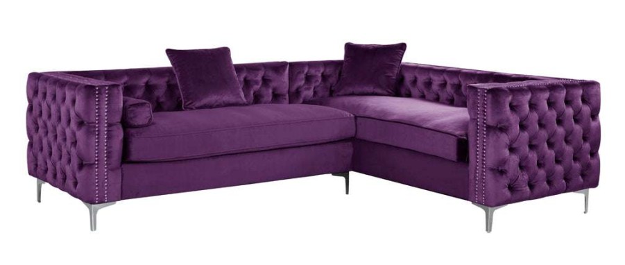 Sofa * | Cheaper Mozart Right Facing Sectional Sofa Pink