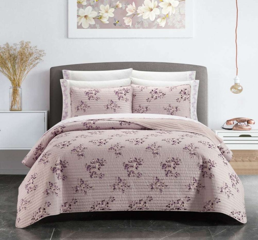 Quilt Set * | With Discount 50% Giverny Quilt Set Blush Pink