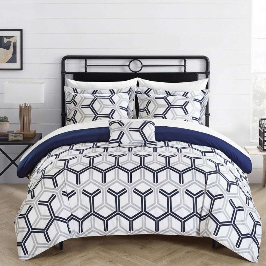 Comforter Set * | With Discount 50% Marcia Comforter Set Navy