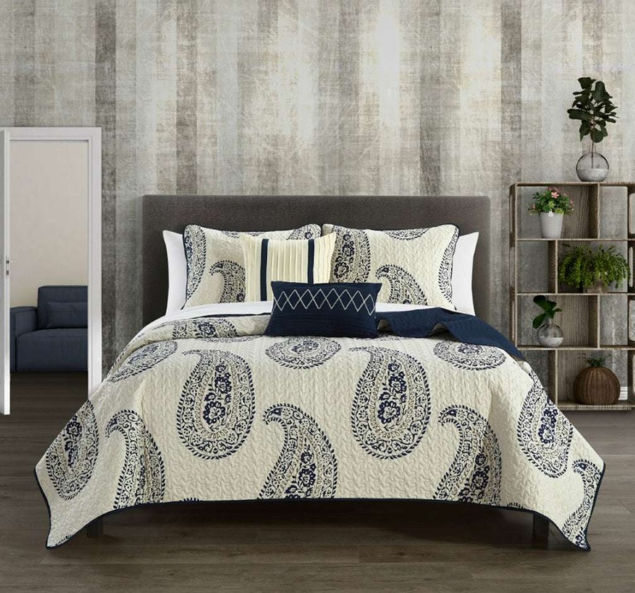 Quilt Set * | At The Best Price Safira Quilt Set Navy